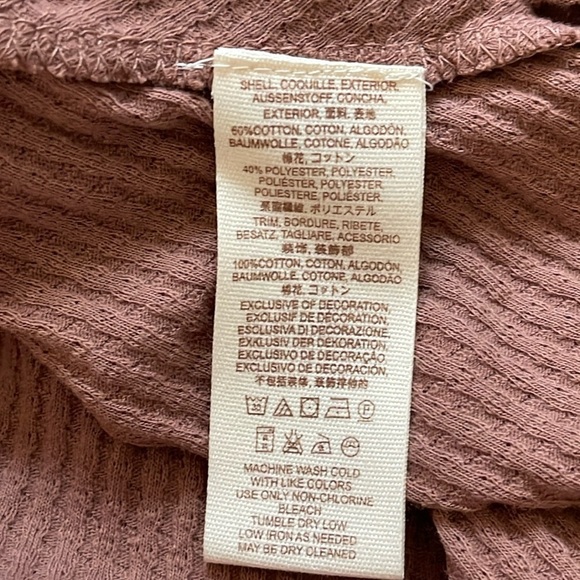 Free People Parisian Nights Thermal Henley Top in Sayluita / Desert Rose Sz. S - Picture 13 of 14